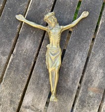 5” French Corpus Solid Bronze Wall Cross Crucifix Church Christ Brass A++ Gold