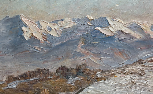 Tableau ancien huile - , français