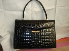 Splendide sac noir, crocodile