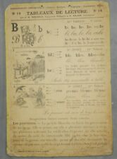 TABLEAU DE LECTURE DOUBLE FACE - LETTRES "B" & "F" - PERCHAUD & VALADE - XIXe