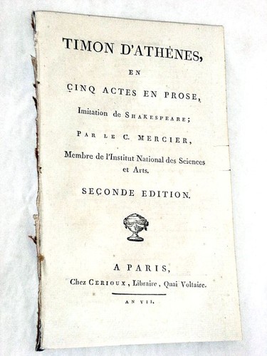 Livre ancien timon athènes - timon, d'athÈnes