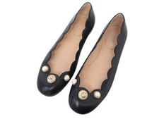 NEUF CHAUSSURES GUCCI BALLERINES MALAGA KID 565845 EN CUIR NOIR 35.5 SHOES 895€