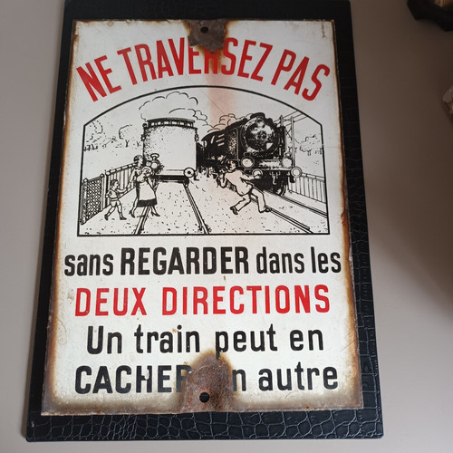 Ancienne plaque emmaillée - ancienne,