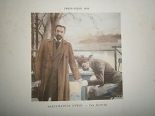 Gravure 19° 1899 couleur Peinture Maximilienne Guyon Une rupture bord de l'eau