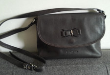 ANCIEN SAC A MAIN CUIR MARRON FONCE LANCASTER