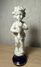 Statue En Biscuit Porcelaine De Petite Garçon Vintage France