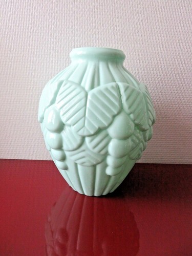 Vase opaline verte art - ,