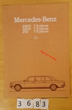 MERCEDES 240 D/ 300 D/ 250 7-8 PLACES W123 Limousine Prospectus Fr 4 pages 12/81