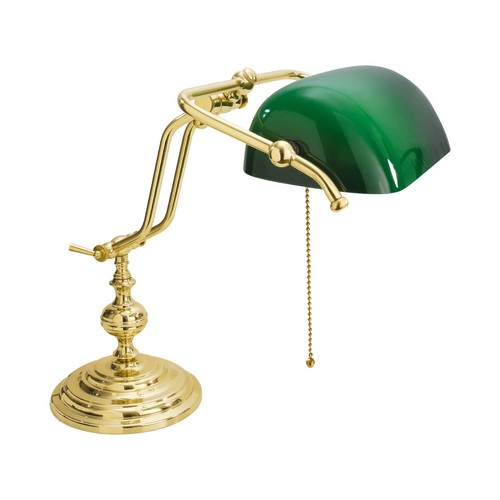 Lampe banquier laiton verre - lampe, de