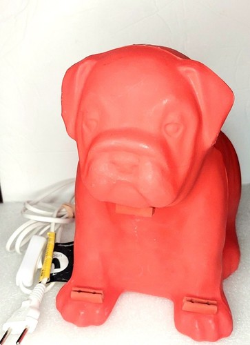 Blow mold red bull dog - dog, table