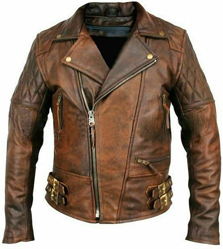 Veste motard cuir - de,