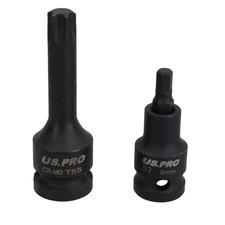 Douilles mâles Torx Star impactées T55 courtes (53 mm) + longues (78 mm) entr...