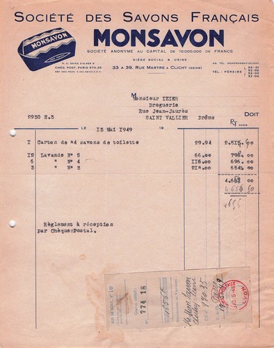 Clichy savons monsavon 1949 - 92,