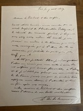 Léonce Elie de BEAUMONT (1798-1874) Géologue français. AUTOGRAPHE +++