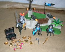 LOT FIGURINE ACCESSOIRE PLAYMOBIL PERSONNAGE FORTERESSE CHEVALIER CHEVAL