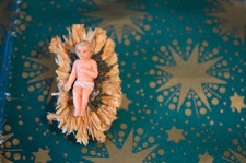 Ancien Santon Crèche Noel Devineau Plastique Jésus 4 Cm