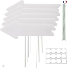 Lot de 5 panneaux vierges en forme de flèche avec Piquets Panneaux de Jardin 
