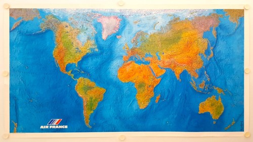 Affiche carte planisphère - affiche,