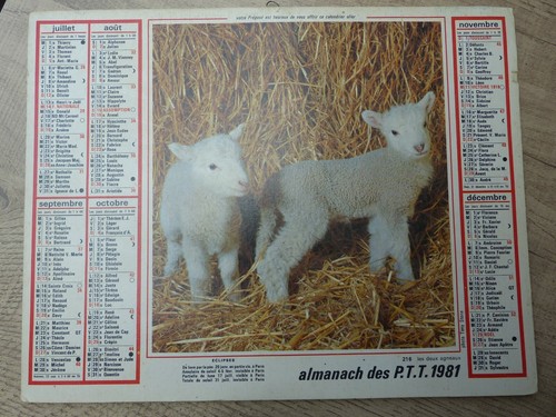 Calendrier des ptt 1981 - calendrier,