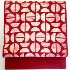 5671# Ceinture Japonaise Vintage Nagoya Obi Kimono Pongee Tissu Soie Traditio...