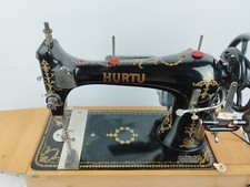 Ancienne Machine A Coudre Hurtu Vintage Avec Lampe Accessoire Boîte De Transport