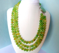 Collier en Agate Vert- jaune