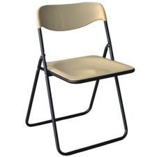 Chaise Poker Beige Métal En Acier Et Plastique Pliable Gain De Place