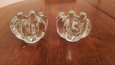 Belle paire de bougeoirs anciens en cristal style "fleur" -années 60/70 