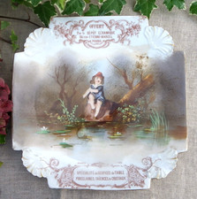 ASSIETTE PUBLICITAIRE GRAND DÉPÔT BOURGEOIS RUE ÉTIENNE MARCEL PARIS XIXe SIÈCLE