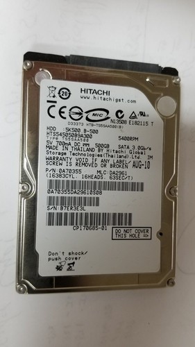 Hitachi hts545050b9a300 500gb - hts545050b9a300,