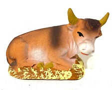 Ancienne Décoration de Noël Animaux de la crèche " Bœuf vache " marque Cavasse