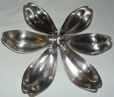 cendrier feuilles lot de 6 en forme de fleur de lotus en metal argenté