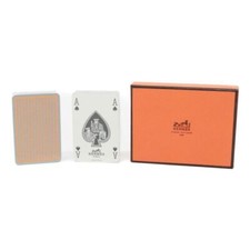 HERMES 2 jeux de cartes à jouer Trump Game authentique design à rayures NEUF