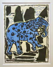 Jean-Pierre Pincemin lithographie signée abstract art l'éléphant support-surface