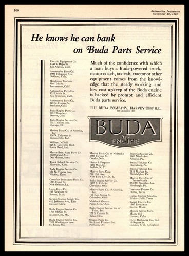 1922 buda engine powered truck - buda,