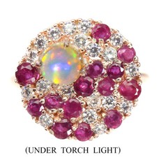 925 Bague en Argent Rond Feu