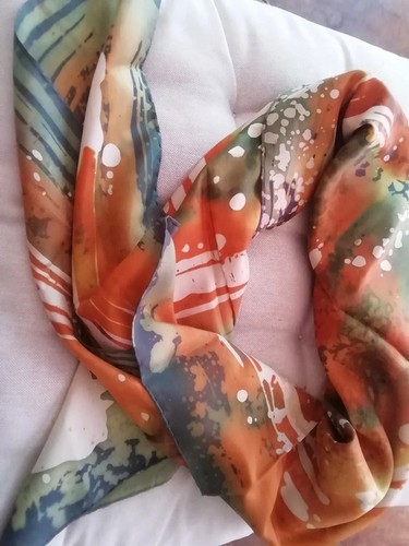 Foulard soie peint la - soie,