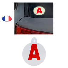 Disque A jeune conducteur ventouse réfléchissant made in France + sac rangement