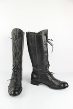 IKKS Bottes à Lacets en Cuir Noir T 36 Uk 3,5 Bon Etat