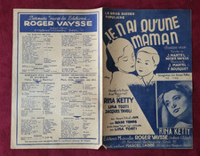 PARTITION ANCIENNE CHANSON