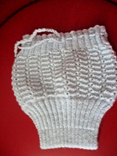 Culotte vintage laine poupon ancien convert petit colin bleu chiné