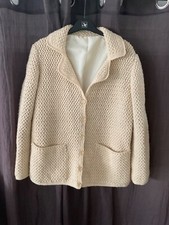 veste en laine tricotée  . vintage . fait main