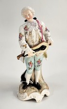 Figurine En Porcelaine Samson Paris, Galant Avec Vielle À Roue, Vers 1880