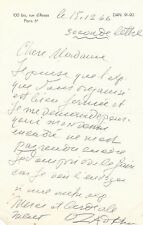 Ossip ZADKINE réclame son dessin encadré lettre autographe signée 1966