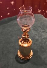 Lampe à pétrole en laiton ancienne type Pigeon marque Hirondelle