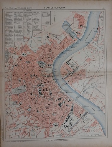Carte geographique 1883 - carte, de