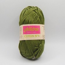 Lot de 3 pelotes de 50 g Coton n° 4 de Phildar jungle