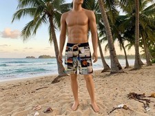 short de bain surf imagé