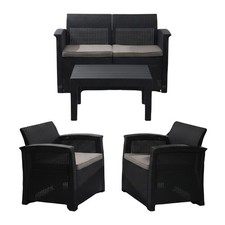 Salon de jardin 4 pcs canapé