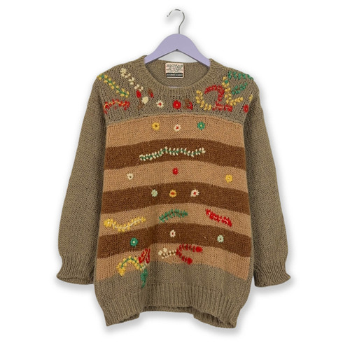 Pull vintage fait main - vintage,